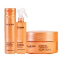 Kit Tratamento 3 Passos Cadiveu Pro Nutri Glow - Shampoo e Máscara Nutritiva e Booster Milagroso