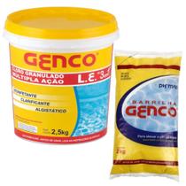 Kit Tratamento Agua de Piscina Cloro 2,5kg + Elevador de Ph 2 Kg Genco