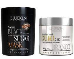 kit tratamento capilar profissional Black Sugar+ouro Branco Blueken
