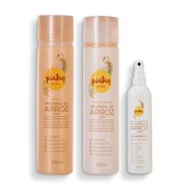 Kit Tratamento Capilar Vegano de Protéina de Arroz com Shampoo, Condicionador e Máscara Piatan Natural Kit Tratamento Capilar Vegano de Protéina de Arroz com Shampoo, Condicionador e Máscara Piatan Natural