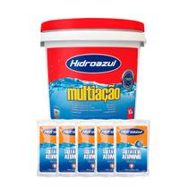 Kit Tratamento Cloro Piscinas HIDROAZUL Multiação 10kg Sulfato 10kg