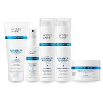 Kit Tratamento Completo Shampoo 240ml + Condicionador 240ml + Máscara 240g + Leave-In 200ml + Óleo Bifásico 60ml, Hidratação Profunda Jacques Janine