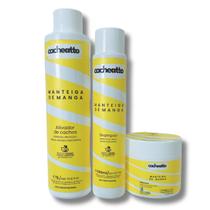 Kit Tratamento de Cachos com Manteiga de Manga Linha Profissional Vegana Cacheatto Kit Tratamento de Cachos com Manteiga de Manga Linha Profissional Vegana Cacheatto