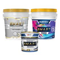 Kit Tratamento De Umidade Para Pressão Negativa C/ Smart Resina Seca Parede Smart Color 4mt² - 4m²