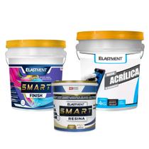 Kit Tratamento De Umidade Pressão Positiva Anti Mofo Smart Resina 900ml Massa Acrílica 4kg Smart Color 3,6l