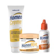 Kit Tratamento Hidratação Pés e Unhas Homeo Creme Homeo Mag e HomeoFree Nobrevie Kit Tratamento Hidratação Pés e Unhas Homeo Creme Homeo Mag e HomeoFree Nobrevie