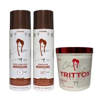 Kit Tratamento Marroquino Chinesa + Trittox Argan cabelos grossos 3x1