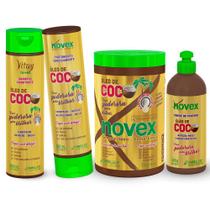 Kit Tratamento Oleo De Coco Novex Cabelos Perfeitos 4 Produtos