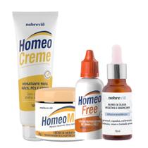 Kit Tratamento Pés Unhas Homeo Creme Homeo Mag HomeoFree e Blend Óleos Analgesia Nobrevie