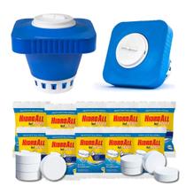 Kit Tratamento Piscina: Clorador Grande + 10 Unidades De Cloro Tabletes Hidroall 200g