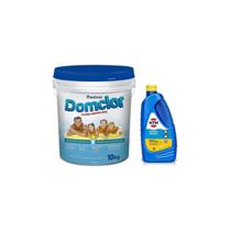 Kit Tratamento Piscina Cloro Domclor 10kg Maxfloc 1L