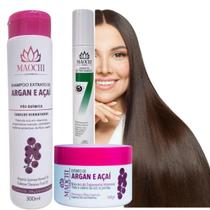 Kit Tratamento Pós Quimica Para Cabelos Alisados Shampoo Controle de Oleosidade e Creme de Reparação Profunda e Leave in Multi 7em1 Maochi Cosméticos Kit Tratamento Pós Quimica Para Cabelos Alisados Shampoo Controle de Oleosidade e Creme de Reparação Profunda e Leave in Multi 7em1 Maochi Cosméticos