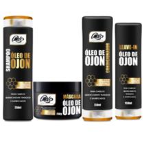 Kit tratamento Reconstrução Shampoo Condicionador Máscara e Leave-in óleo de Ojon 250gr Max Hair