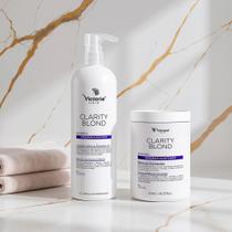 Kit Tratamento Shampoo e Máscara Clarity Blond Victoria Hair Cosméticos 1L