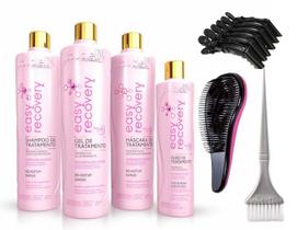 Kit Tratamento Shampoo + Gel + Máscara + Oléo Easy Recovery Souple liss