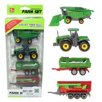 Kit trator de brinquedo com 4 peças colecionavel Kit trator de brinquedo com 4 peças colecionavel