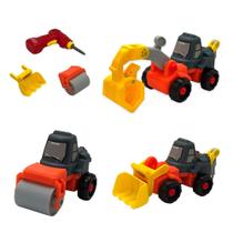 Kit Trator Escavadeira Guincho e Rolo 3 em 1 com Parafusadeira Kit Trator Escavadeira Guincho e Rolo 3 em 1 com Parafusadeira