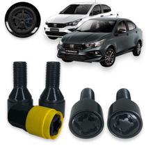 Kit Trava Parafuso Roda Antifurto 1011B Cabeça Giratória Preto Fiat Cronos
