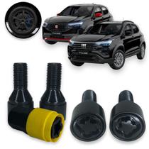 Kit Trava Parafuso Roda Antifurto 1011B Cabeça Giratória Preto Fiat Pulse