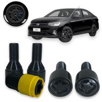 Kit Trava Parafuso Roda Antifurto 1013B Cabeça Giratória Preto Volkswagen Virtus