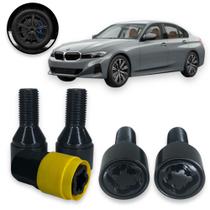 Kit Trava Parafuso Roda Antifurto 1014B Cabeça Giratória Preto BMW 320i