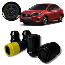 Kit Trava Porca Roda Antifurto Cabeça Giratória Preto Honda City 2021 2022 Kit Trava Porca Roda Antifurto Cabeça Giratória Preto Honda City 2021 2022
