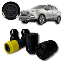 Kit Trava Porca Roda Antifurto Cabeça Giratória Preto Hyundai ix35 Kit Trava Porca Roda Antifurto Cabeça Giratória Preto Hyundai ix35