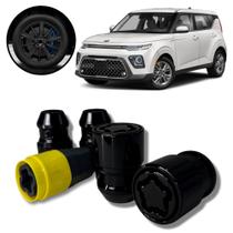 Kit Trava Porca Roda Antifurto Cabeça Giratória Preto Kia Soul Kit Trava Porca Roda Antifurto Cabeça Giratória Preto Kia Soul