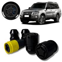 Kit Trava Porca Roda Antifurto Cabeça Giratória Preto Mitsubishi Pajero