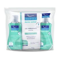 Kit Travel Nupill Derme Control Sabonete Facial + Gel Hidratante + Loção Adstringente