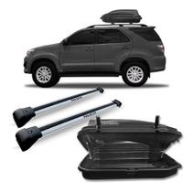 Kit travessa bagageiro hilux sw4 prata com baú 270 litros