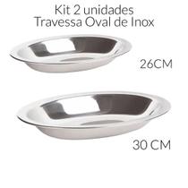 KIT TRAVESSA INOX DE INOX COM 2 PEÇAS (26 e 30cm) - 123 Útil