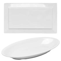Kit Travessa Melamina Branca Oval 45x24cm Retangular 35x20cm Wolff Cozinha Bandeja Servir Kit Travessa Melamina Branca Oval 45x24cm Retangular 35x20cm Wolff Cozinha Bandeja Servir