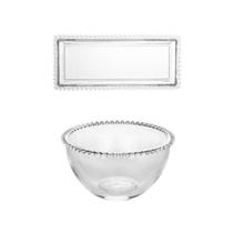 Kit Travessa + Saladeira Pearl Bolinha Wolff Transparente Kit Travessa + Saladeira Pearl Bolinha Wolff Transparente