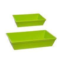 Kit Travessa Stillo Vemplast 2 Peças P+G Polipropileno Verde