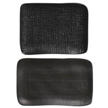 Kit Travessas 18x14cm e 27x17cm Preto Matte Cerâmica Porto Brasil Servir Sushi Kit Travessas 18x14cm e 27x17cm Preto Matte Cerâmica Porto Brasil Servir Sushi