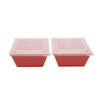 Kit Travessas Stillo P Com Tampa Vemplast 2 Un Coral