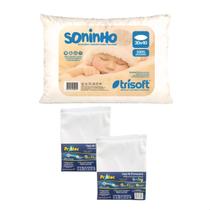 Kit Travesseiro Bebê 30x40 com Capa Protetora Impermeável