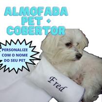 KIT Travesseiro + Cobertor Pet Bordado Personalizado, Soft para Gatos e Cachorros - Boutique Amigo Pet