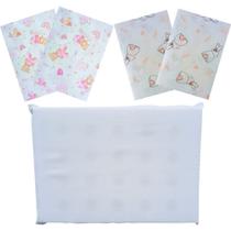 Kit Travesseiro de bebe com Furos Antisufocante espuma + 4 fronhas Berço Quarto 100% algodão Enxoval Menina