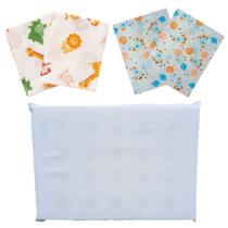 Kit Travesseiro de bebe com Furos Antisufocante espuma + 4 fronhas Berço Quarto 100% algodão Enxoval Menino