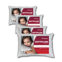 Kit Travesseiro Firme Orthocrin Softpillow Light Alto Suporte 40x60x15