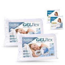 Kit Travesseiro Gelflex Nasa Duoflex mais Capa Protetora