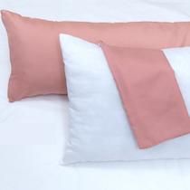 Kit Travesseiro Infantil Home&Cia 45x65cm + Body Pillow Infantil 35x90cm com Fronhas Rosa