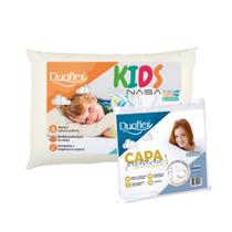 Kit Travesseiro Nasa Kids 8cm + Capa Impermeável