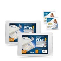 Kit Travesseiro Nasa Plus 3 Fibrasca mais Capa Protetora