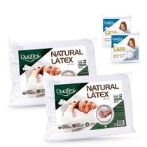 Kit Travesseiro Natural Látex Alto Duoflex mais Capa Protetora Kit Travesseiro Natural Látex Alto Duoflex mais Capa Protetora