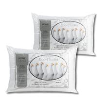 Kit Travesseiro Pena de Ganso 02 Pçs 70cm x 50cm Antialérgico - Malucasim