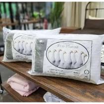 Kit Travesseiro Pena de Ganso 2 Pçs 70cm x 50cm Antialérgico