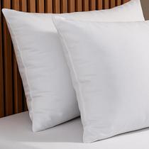Kit Travesseiro Pluma de Ganso Antialérgico Macio Antiacaro Super Cheio e Confortável